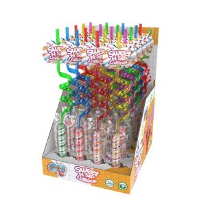 Cocco Candy Straws Lolipop in Display 30g