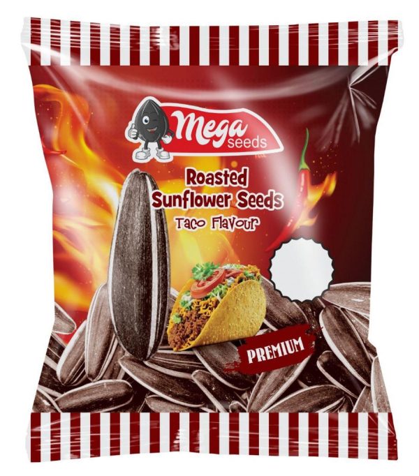 Mega Sunflower Seeds Taco Flavor  120g x 42 Stuk
