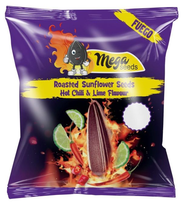 Mega Sunflower Seeds Chili Line 120g x 42 Stuk